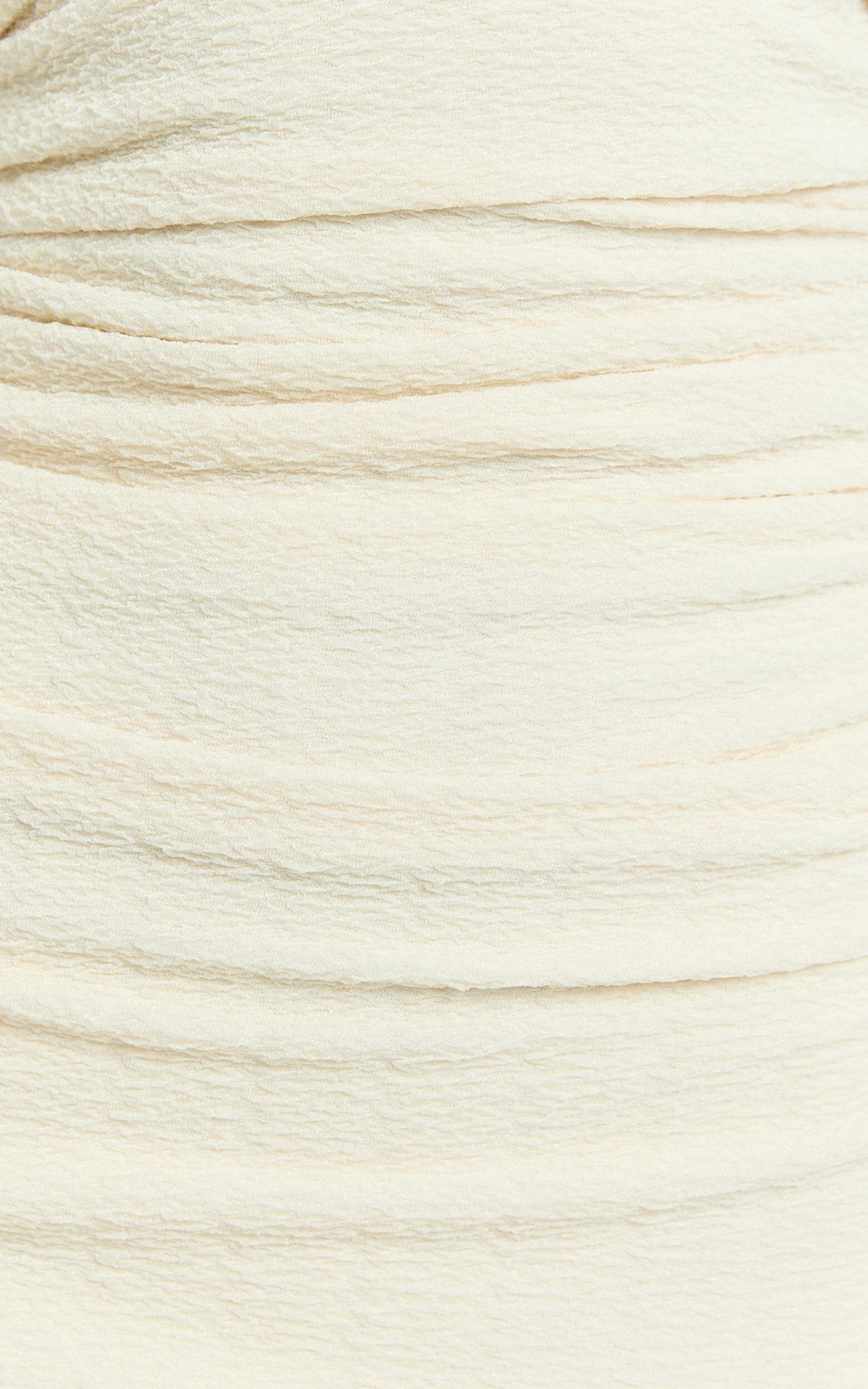 Bianca Midi Dress - Twist Front Cut Out Ruched Dress in Cream Product Image