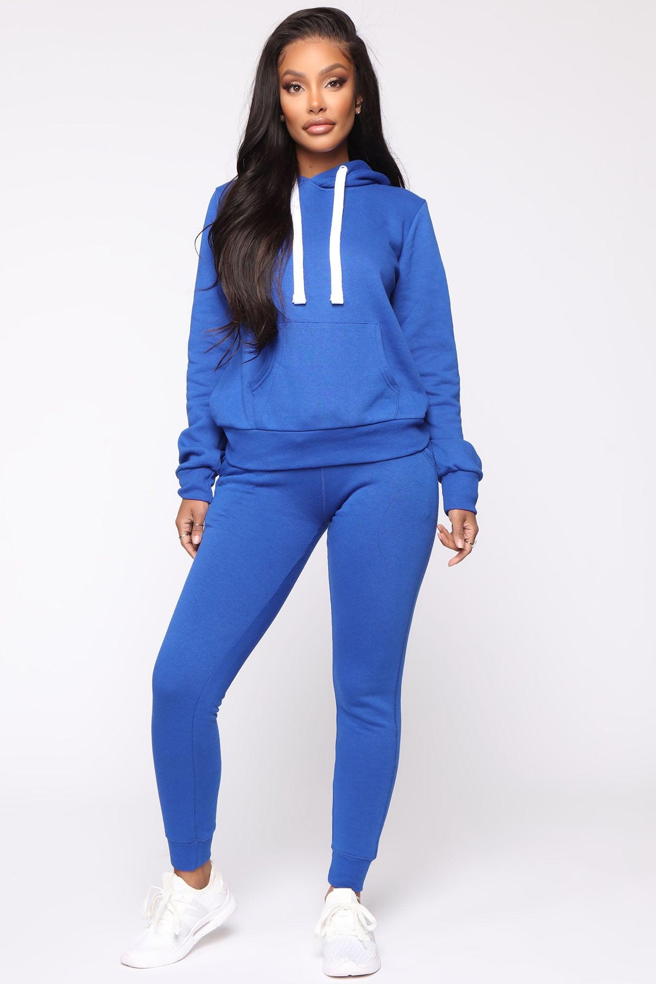 Relaxed Vibe Solid Hoodie - Blue Product Image