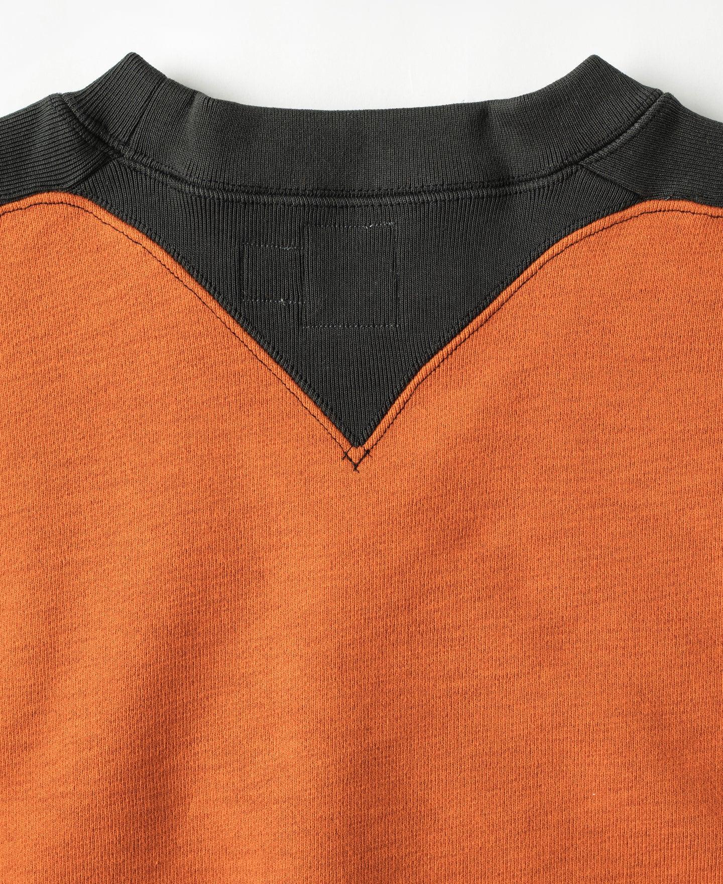 V-Inset Two-Tone Sweatshirt - Orange Product Image
