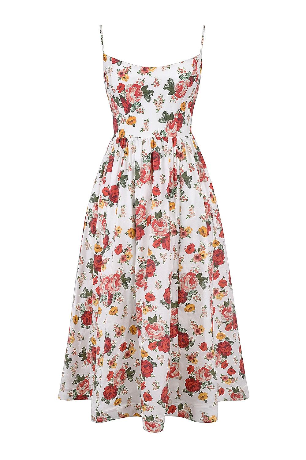 Lolita  italian rose print cotton corset sundress Product Image