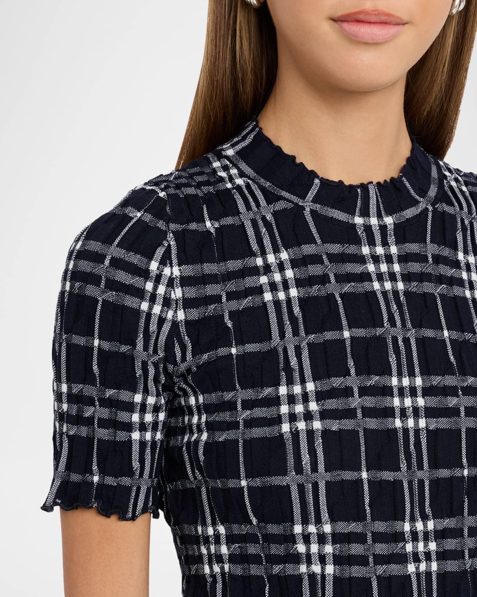 Check Short-Sleeve Crinkle Top Product Image
