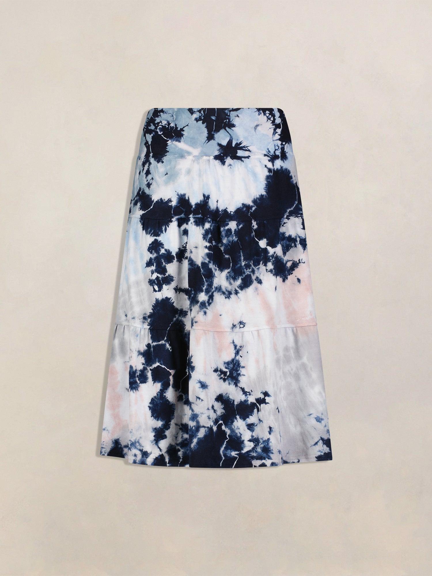 Hard Tail Tiered Knee Length Skirt T-229 Product Image