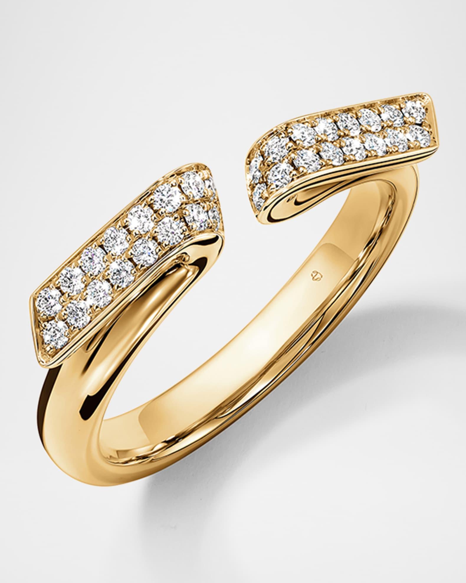 18K Yellow Gold Inside Out Diamond Flip Open Ring Product Image