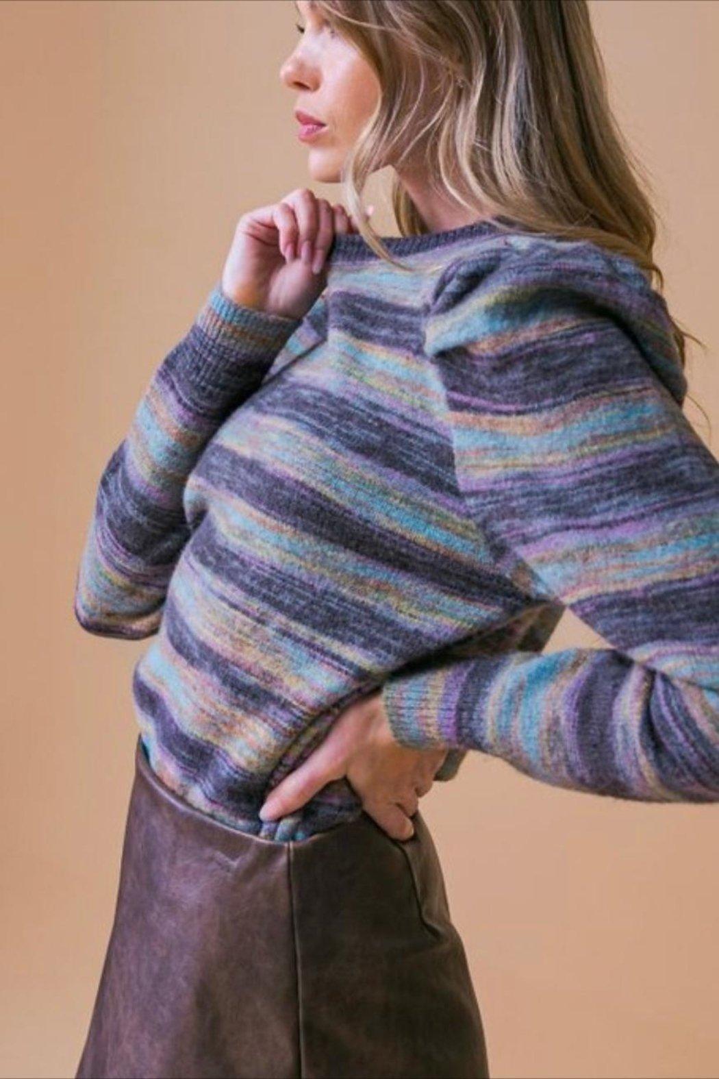 Stripe Puffsleeve Sweater Product Image