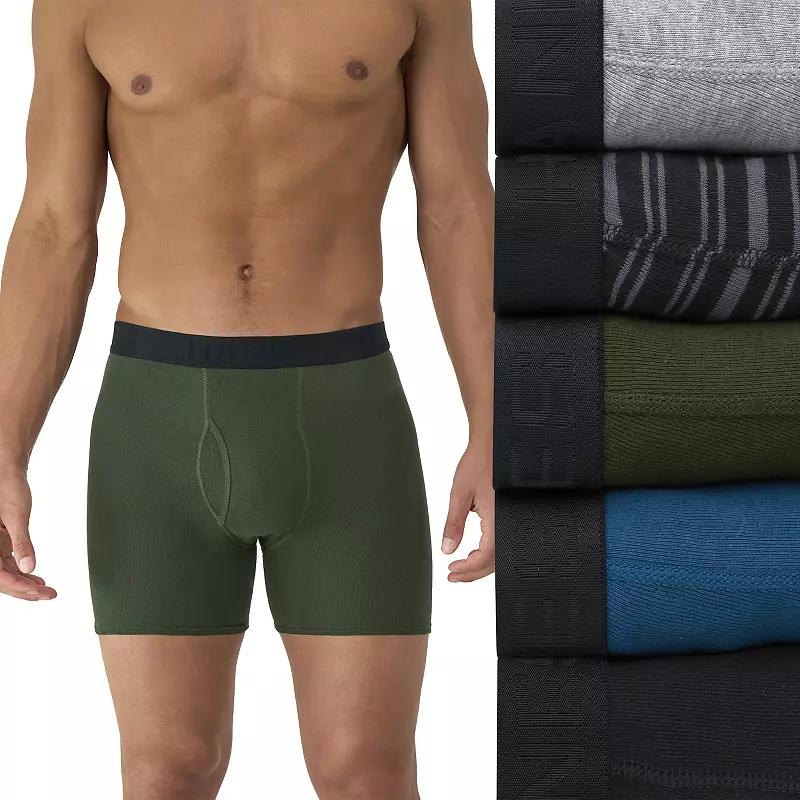 Men's Hanes® 5-Pack Ultimate Ringer Style Moisture-Wicking Boxer Brief Underwear,  Product Image