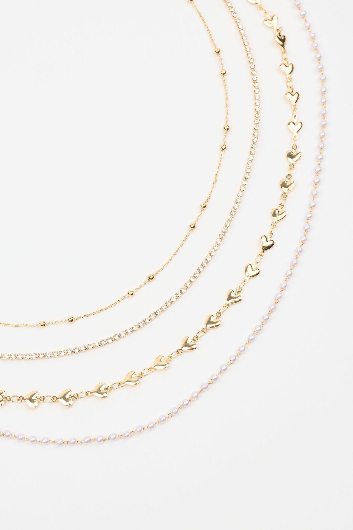 Set of 4 Hearts, Gem, and Pearl Chains Product Image