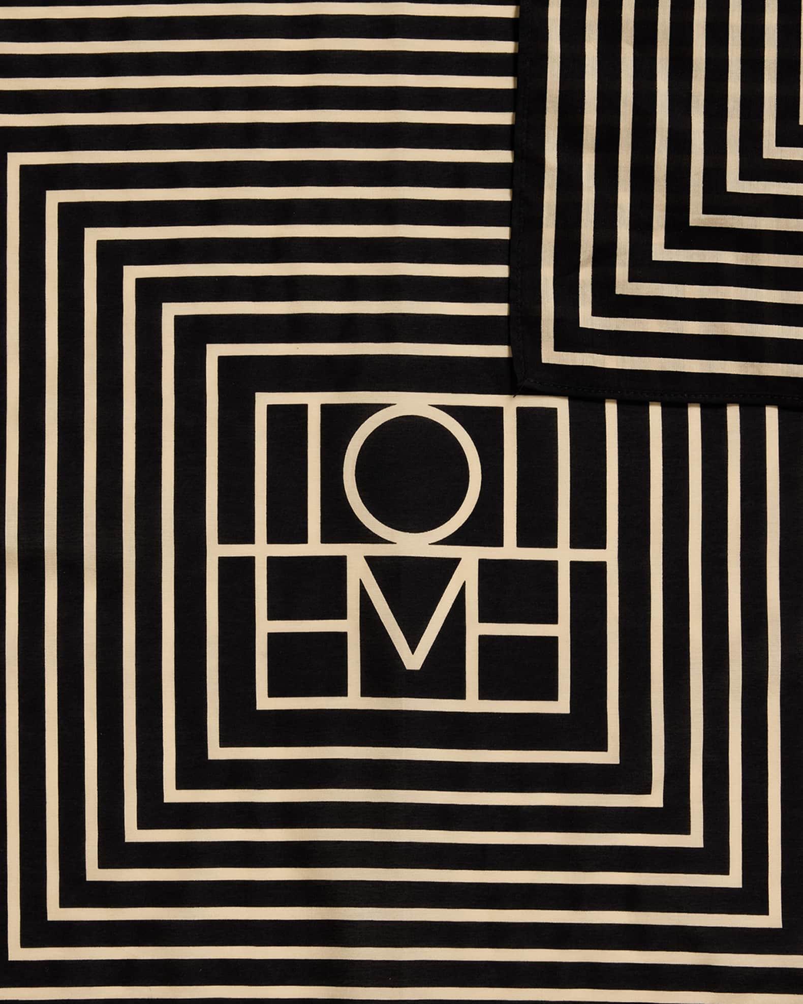 Centered Monogram Silk Square Scarf  Product Image