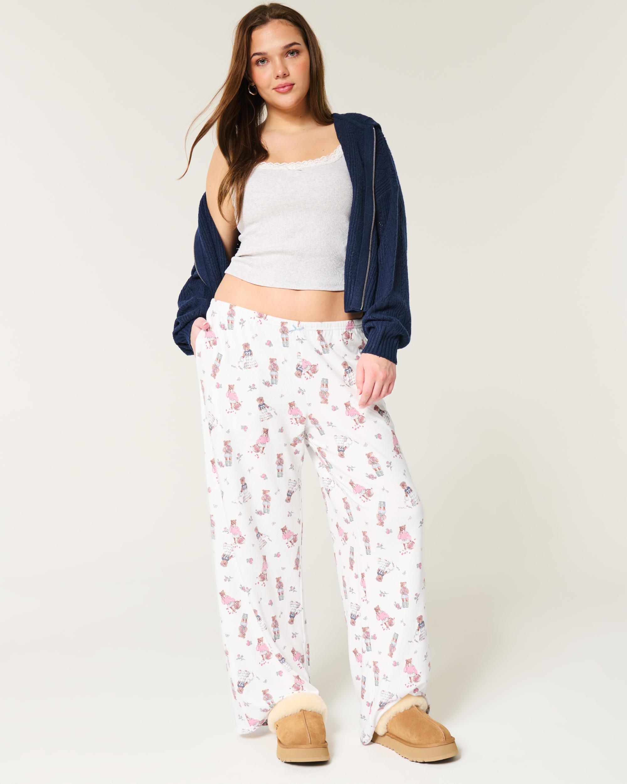 Bear Graphic Pajama Pants Product Image
