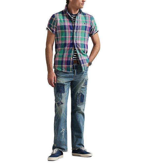 Polo Ralph Lauren Classic Fit Large Plaid Oxford Short Sleeve Woven Shirt Product Image