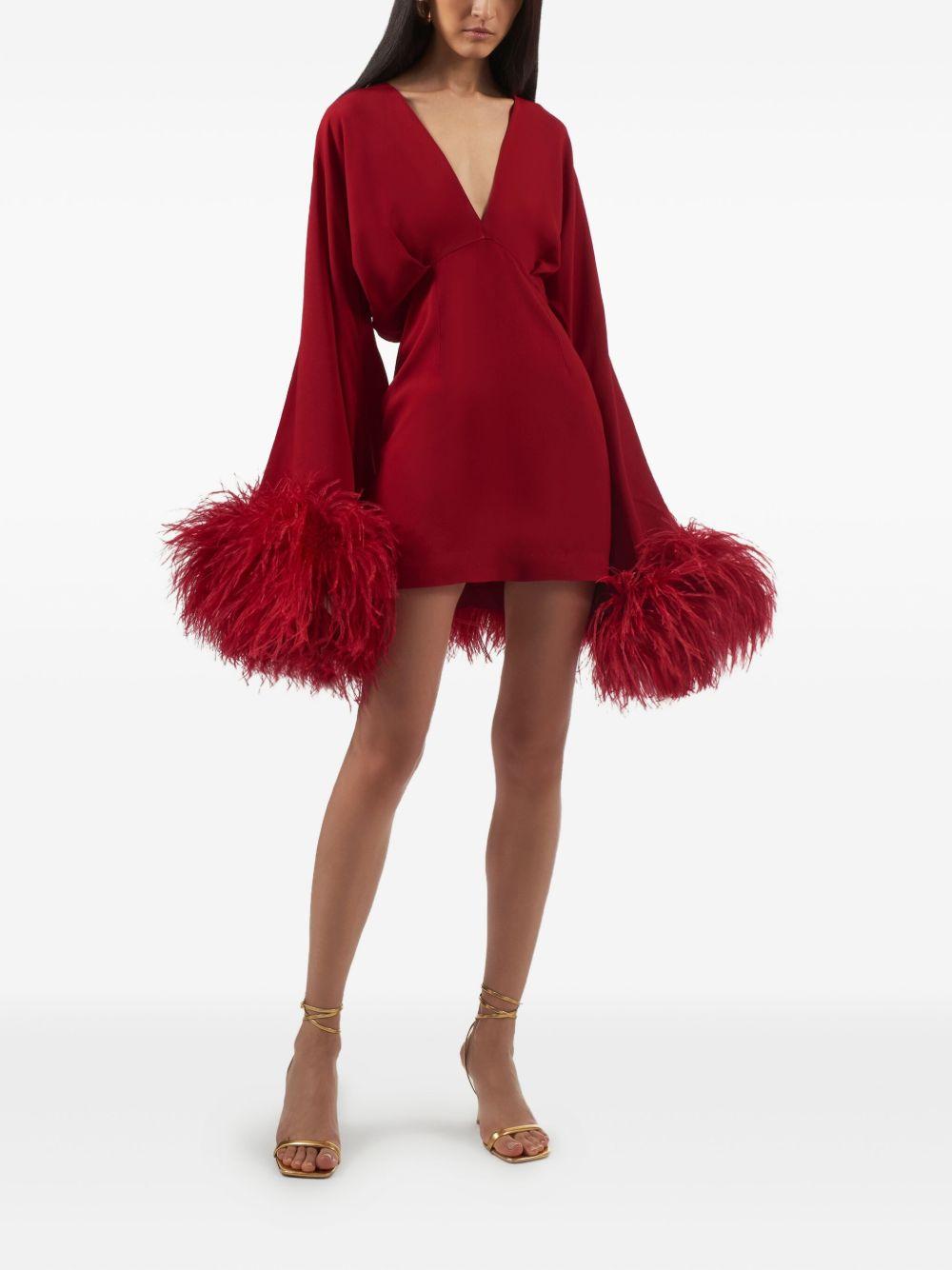 Magnifique feather-trimmed mini dress Product Image