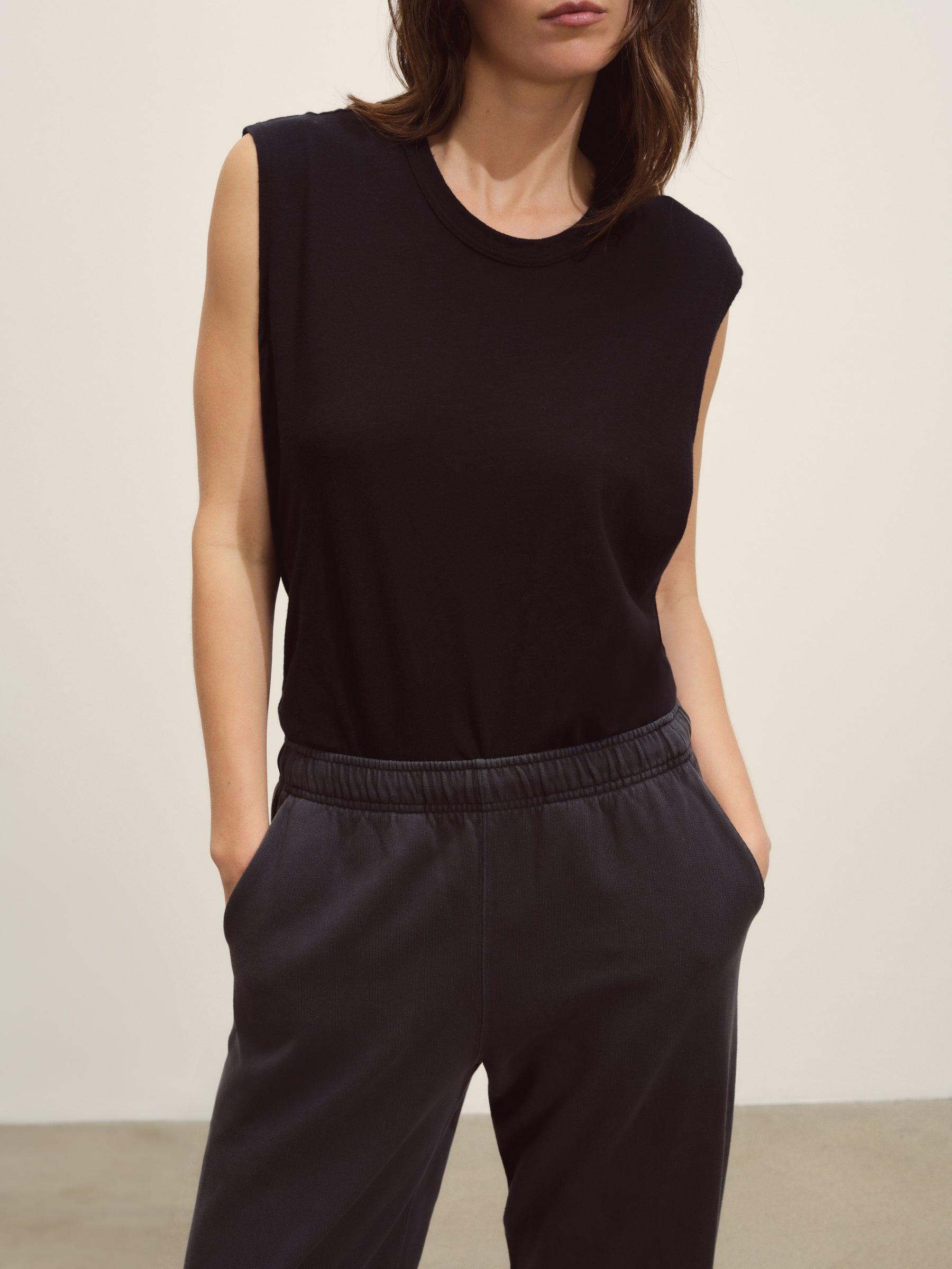 Black Slub Muscle Tank Product Image