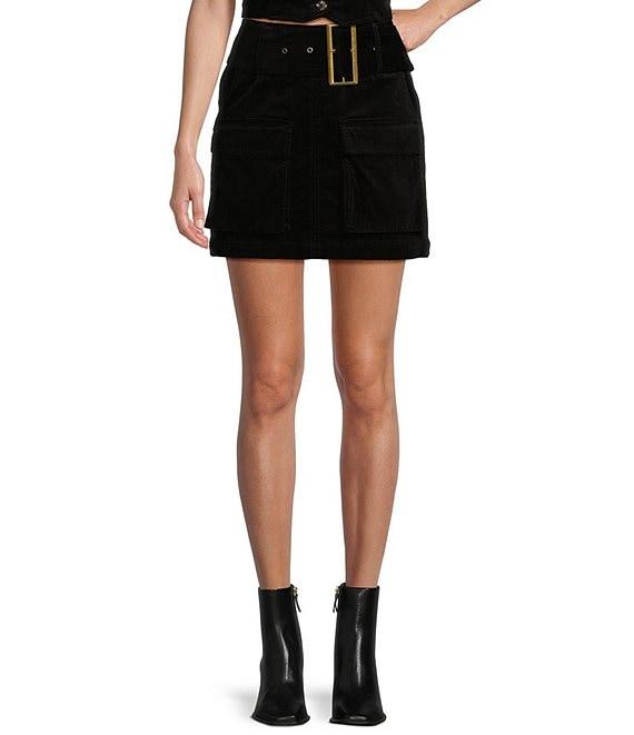 C&V Chelsea & Violet High Rise Pleated Coordinating Corduroy Mini Skirt Product Image