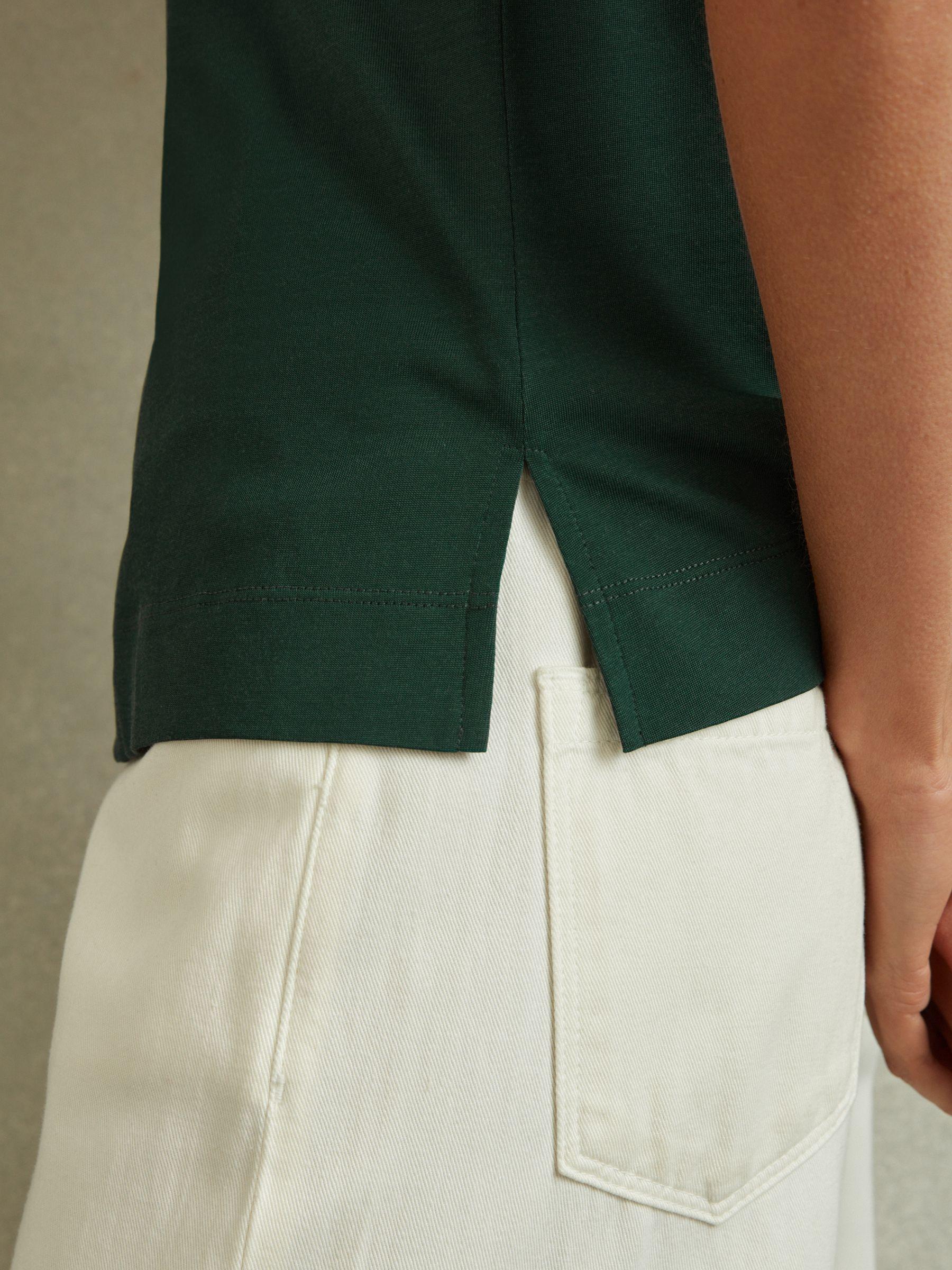 V-Neck Shell Top in Green Product Image