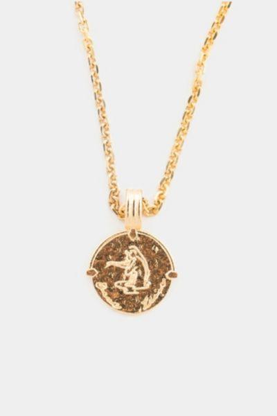 Deux Lions Jewelry Gold Zodiac Necklace Mens at Urban Outfitters Product Image