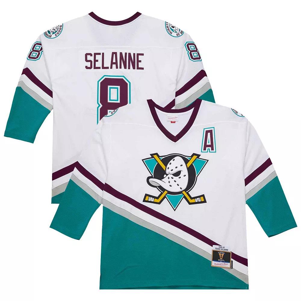 Men's Teemu Selanne White Anaheim Ducks 1996-97 Power Play Jersey, Size: 2XL, Dks White Product Image