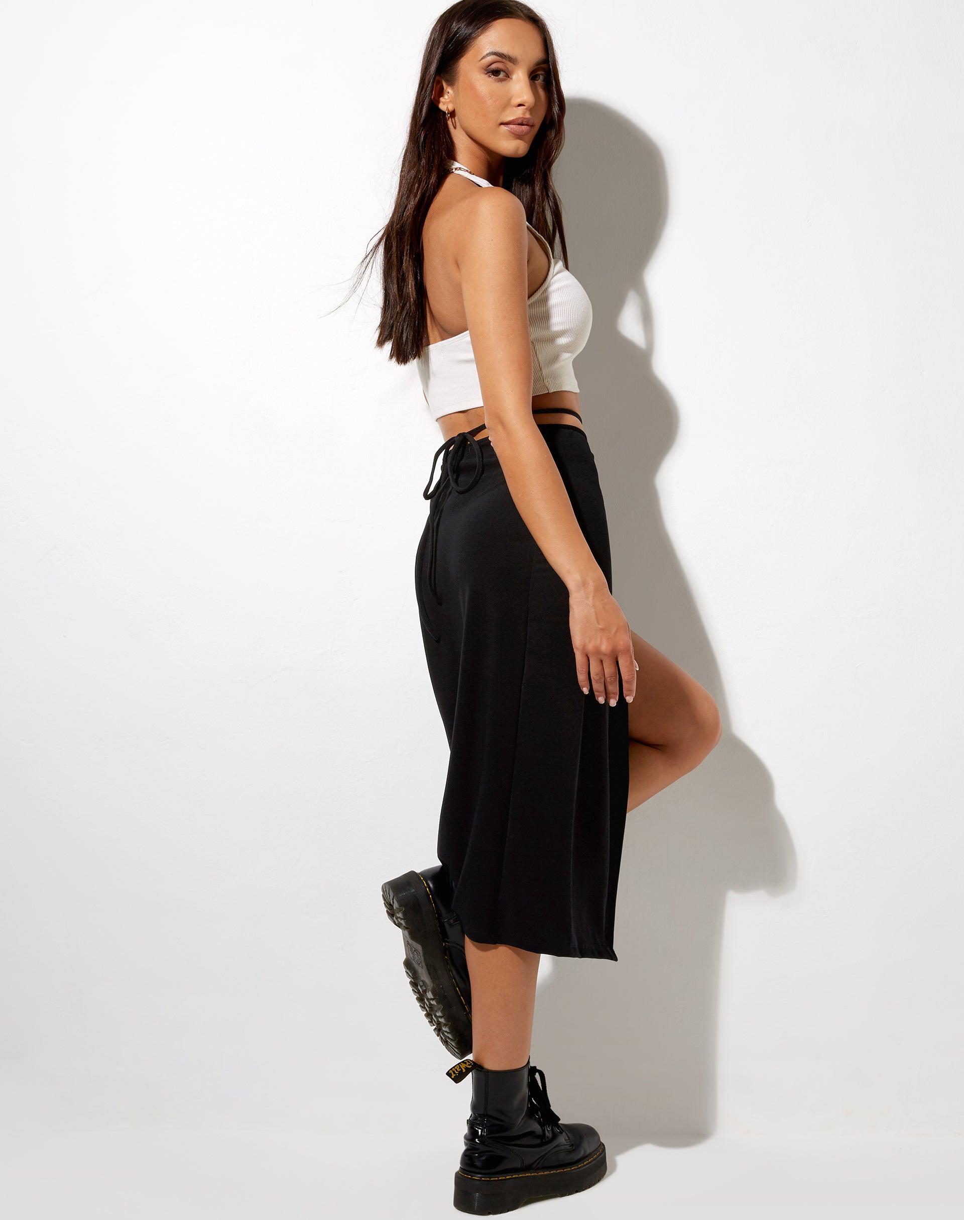 Alicia Midi Skirt in Black Product Image
