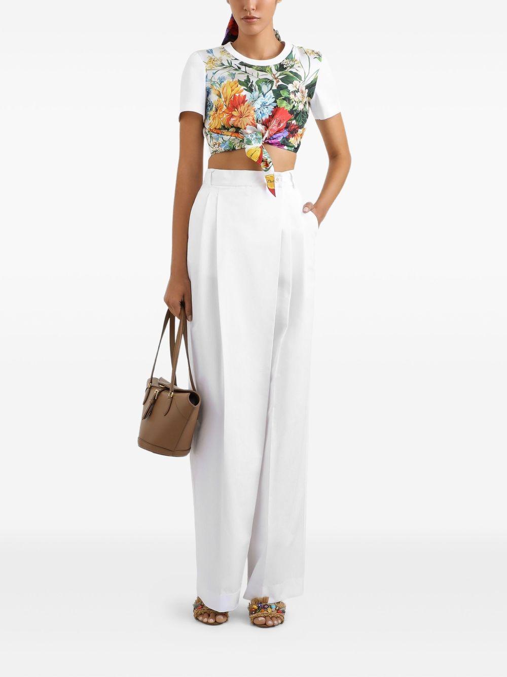 cotton-silk cropped t-shirt Product Image