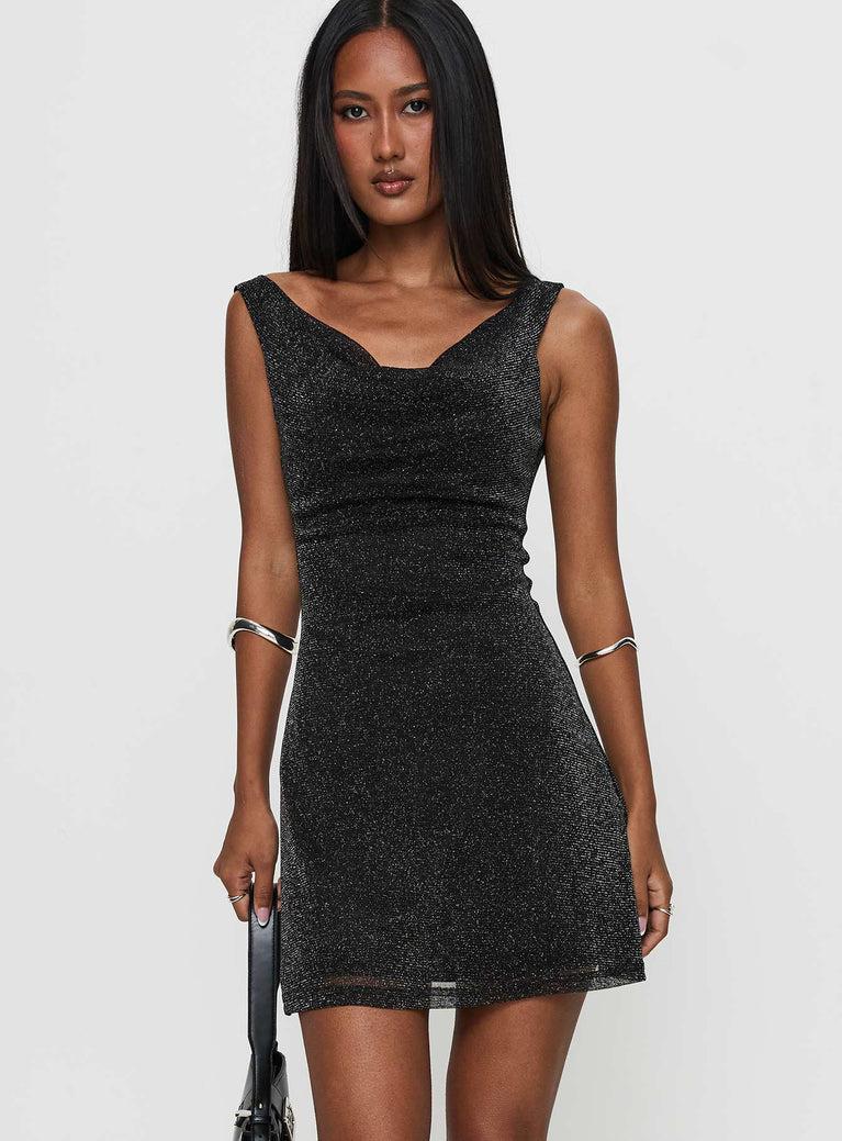 Romani Mini Dress Black Glitter Product Image