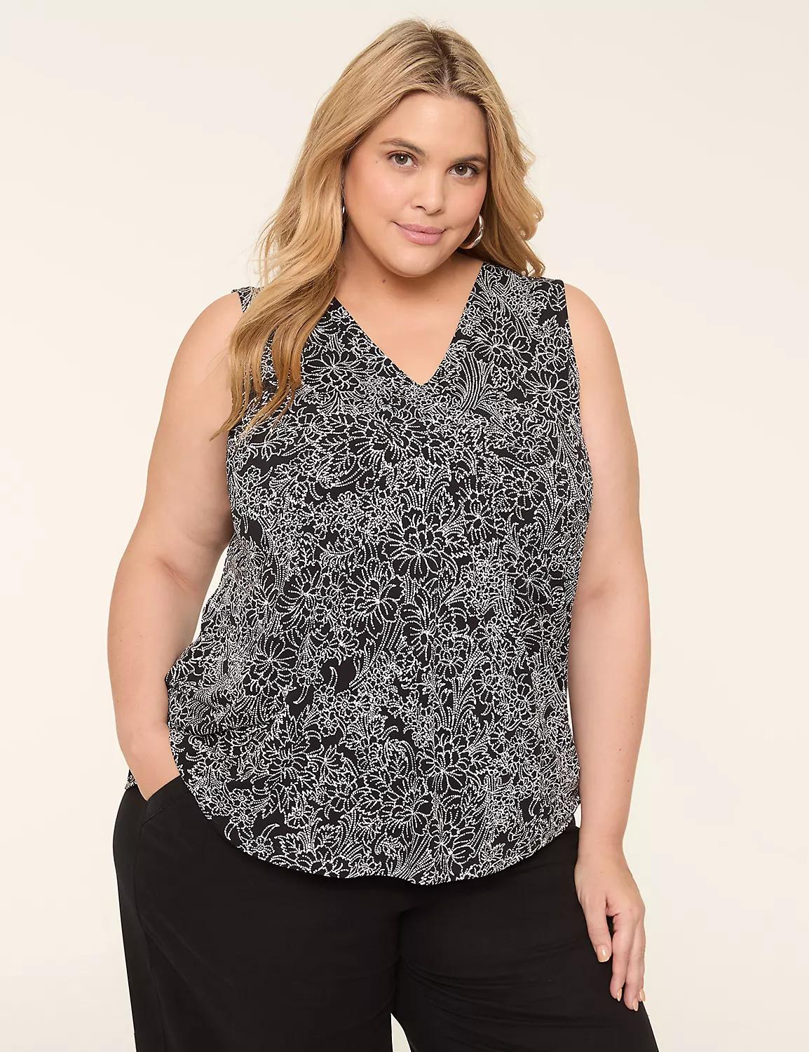 Swing Sleeveless Pleat-Front Top Product Image