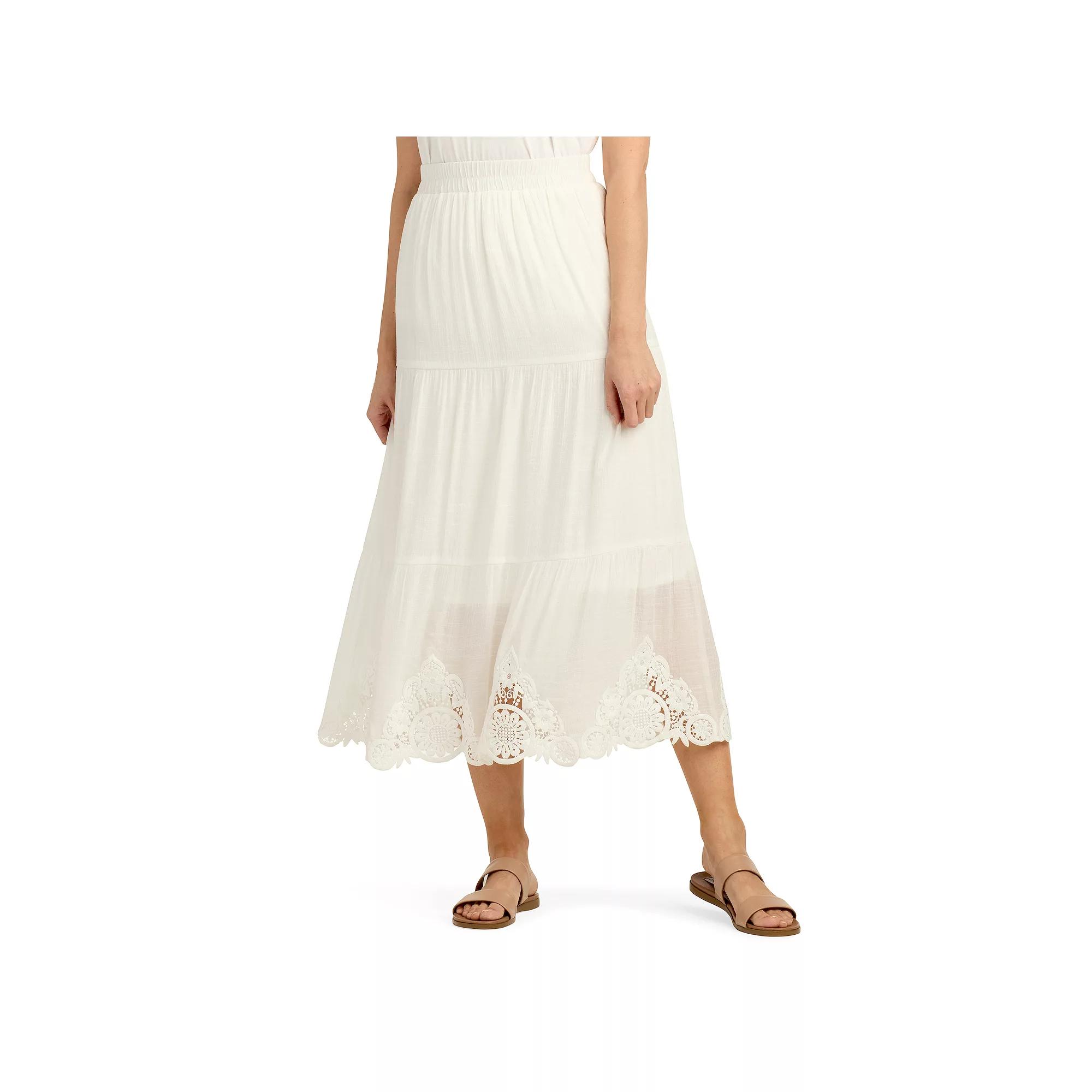 Women's AB Studio Pull-On Tiered Midi Skirt,  Product Image