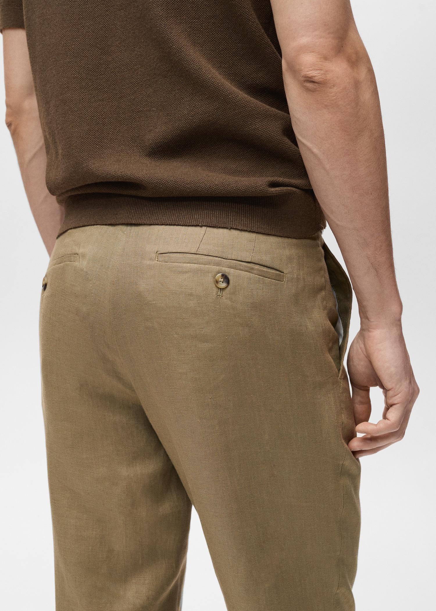 Slim-fit 100% linen pants - Men | MANGO USA Product Image