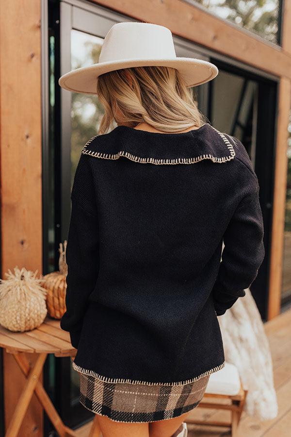 Small Town Romance Knit Sweater Top in Black Product Image