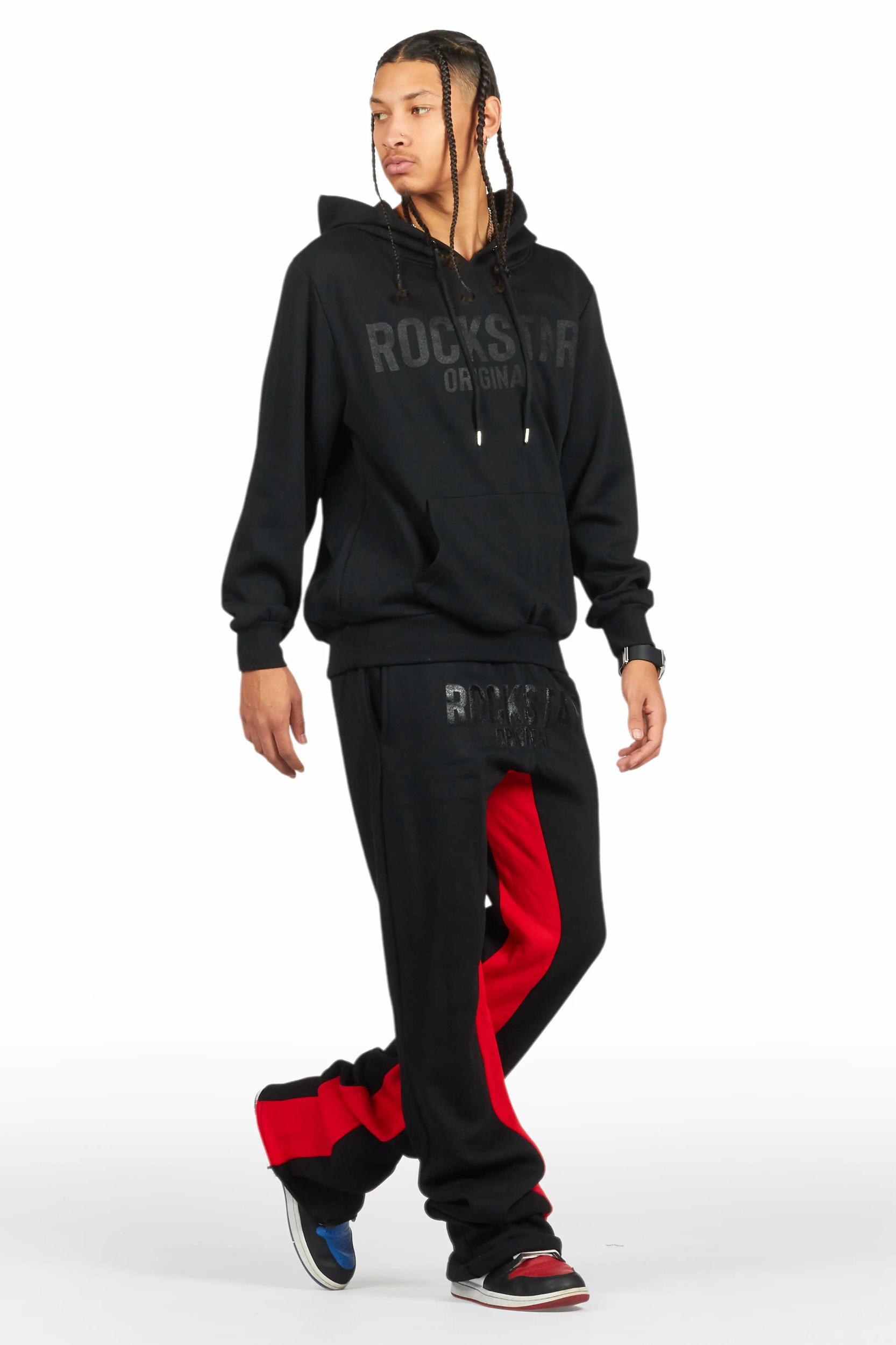 Sana Black Hoodie/Baggy Track Pant Set Male Product Image