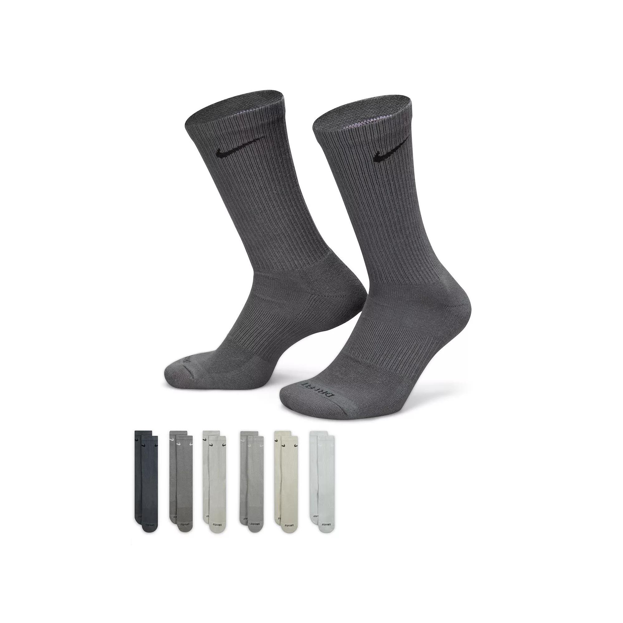 Nike Mens Everyday Plus Cushioned Training Crew Socks (6 Pairs) | SX6897-991 Product Image