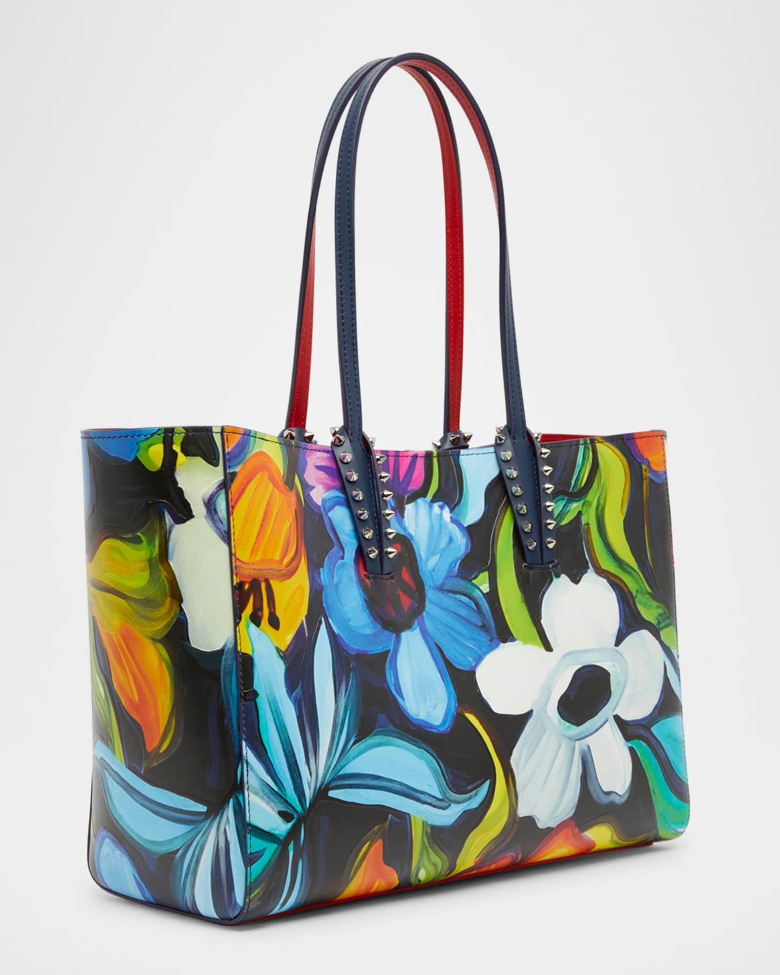 Cabata Small Tote Bag in Flower-Print Leather Product Image