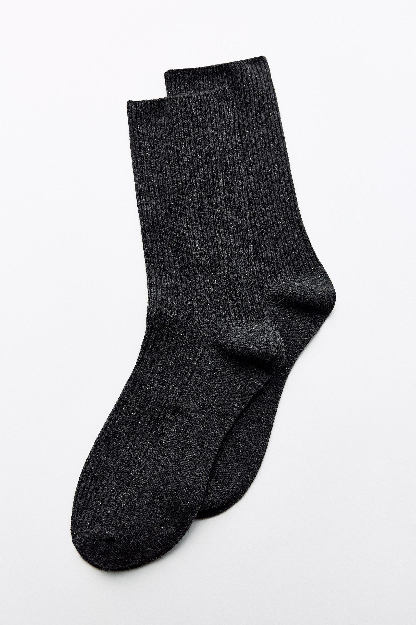 METALLIC THREAD RIBBED SOCKS Product Image