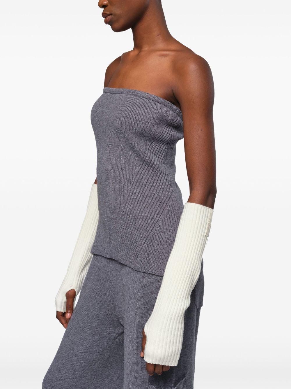 ribbed-knit fingerless gloves Product Image