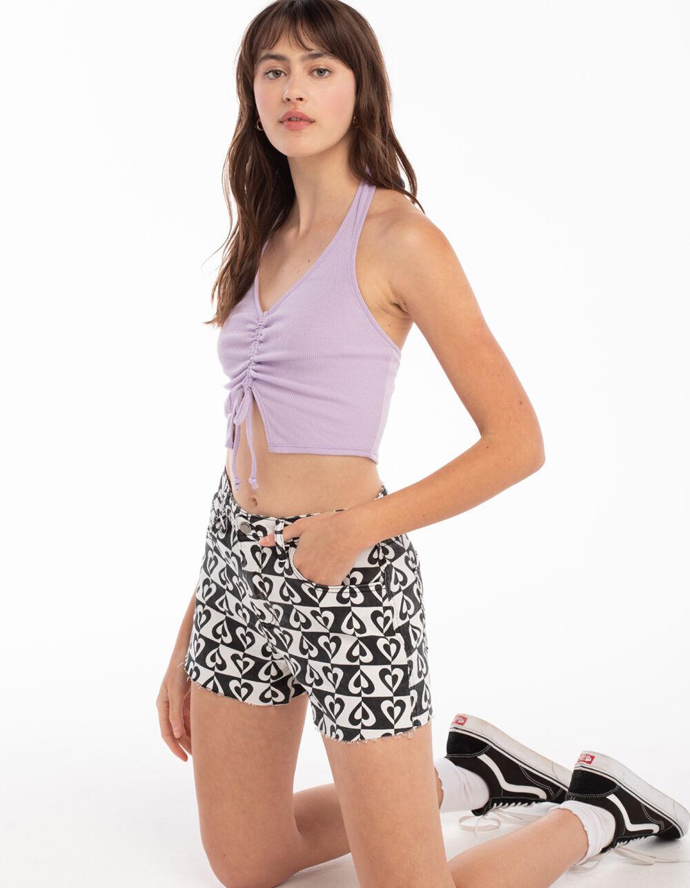 RSQ Womens Print Denim Shorts - BLK/WHT Product Image