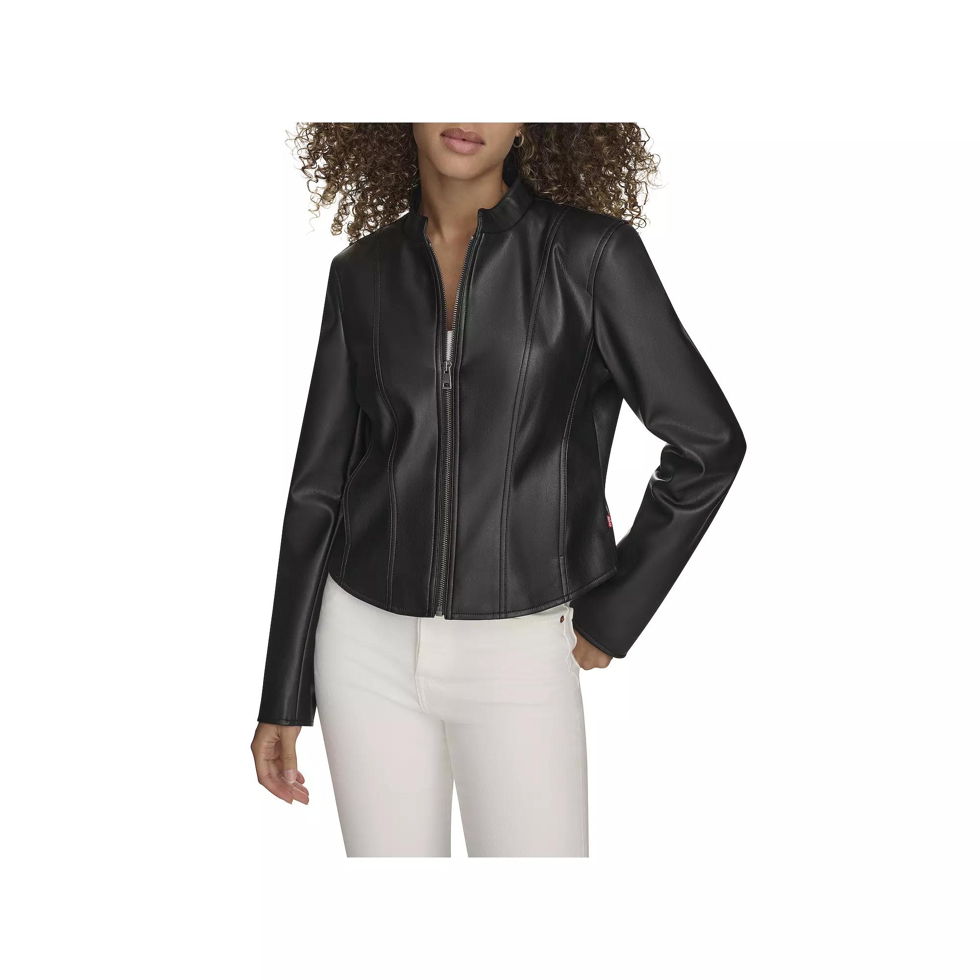 Women's Levi's® Faux Leather Slim Fit Racer Jacket,  Product Image