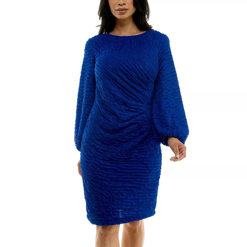 Women's Nina Leonard Puckered Knit Sheath Dress,  Product Image