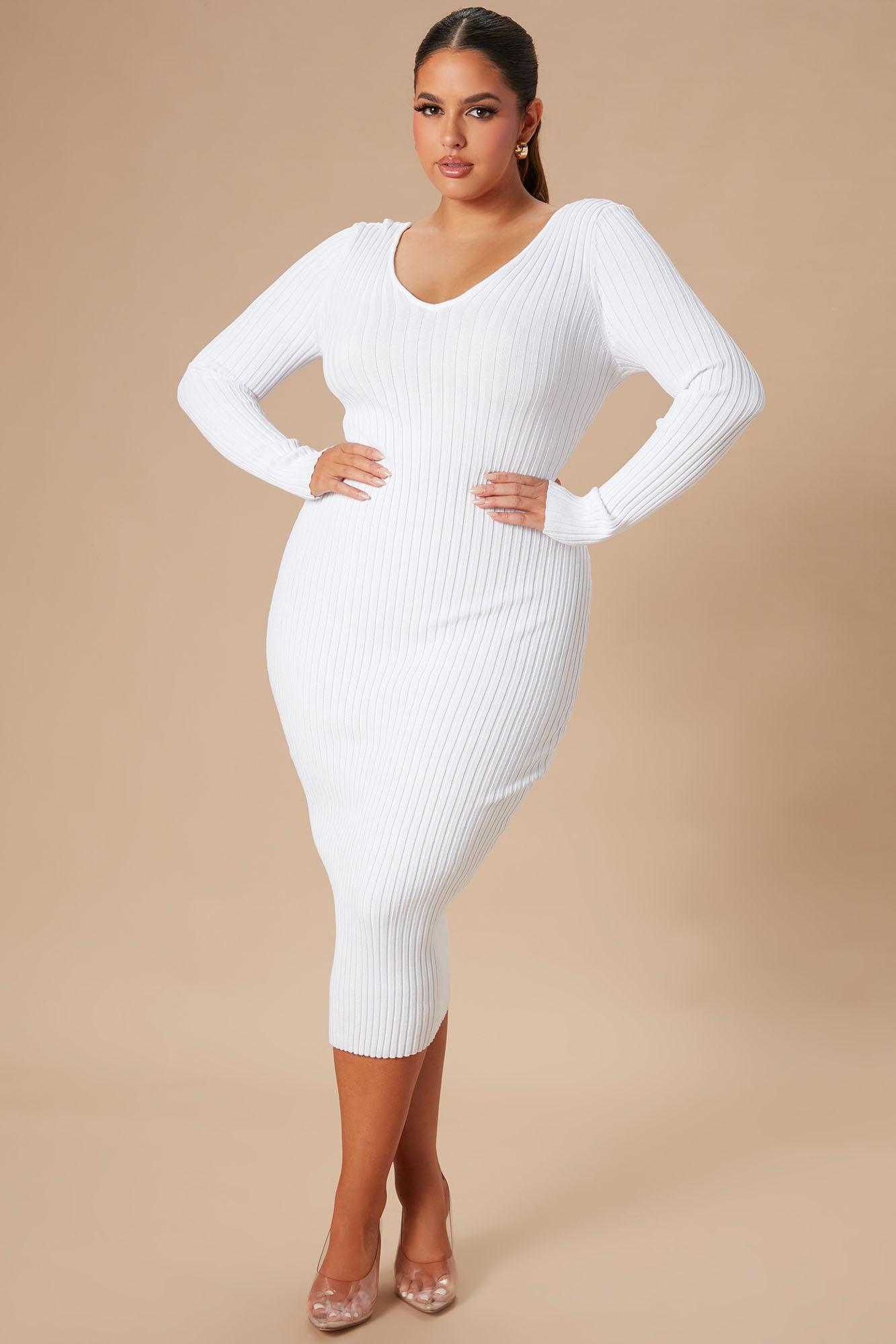 Kallan Knit Dress - White Product Image