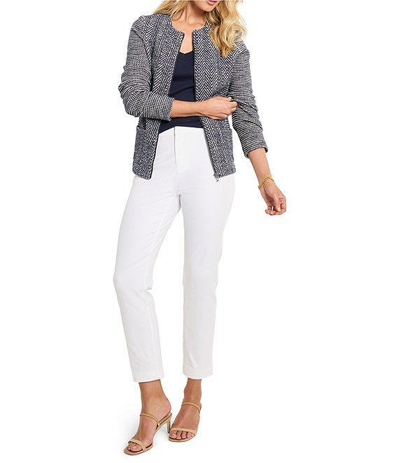 NIC + ZOE Mix Knit Round Neck Long Sleeve Jacket Product Image