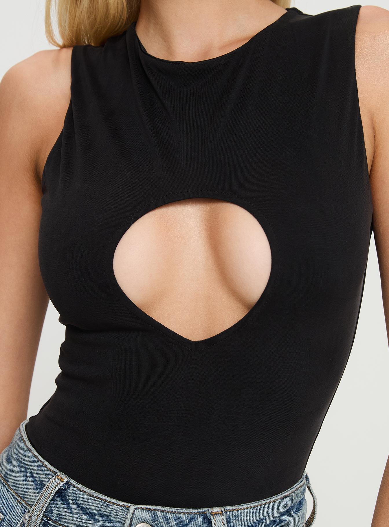 Jaxen Cut Out Bodysuit Black Product Image