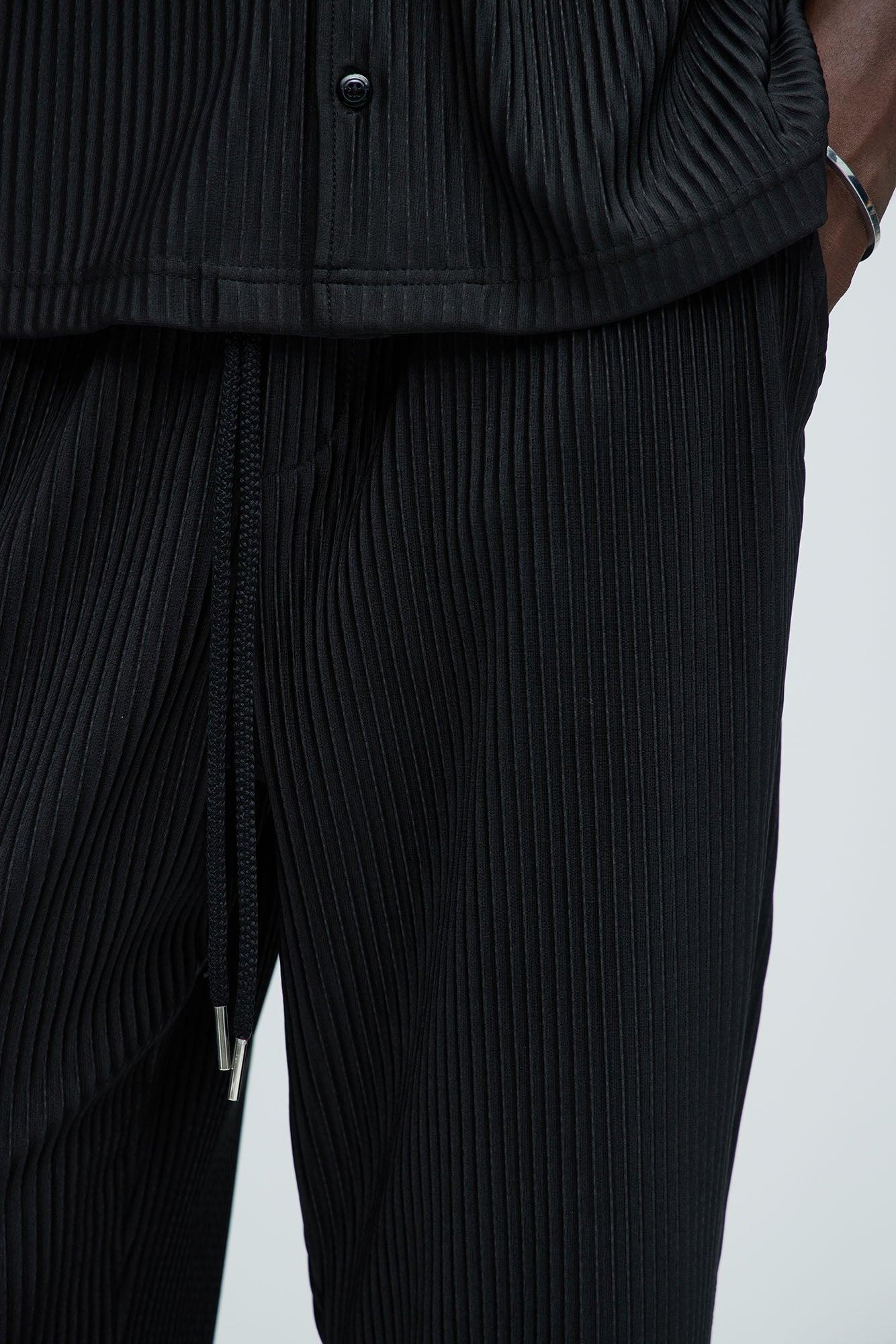 Potential Straight Pleated Pants - Black Product Image