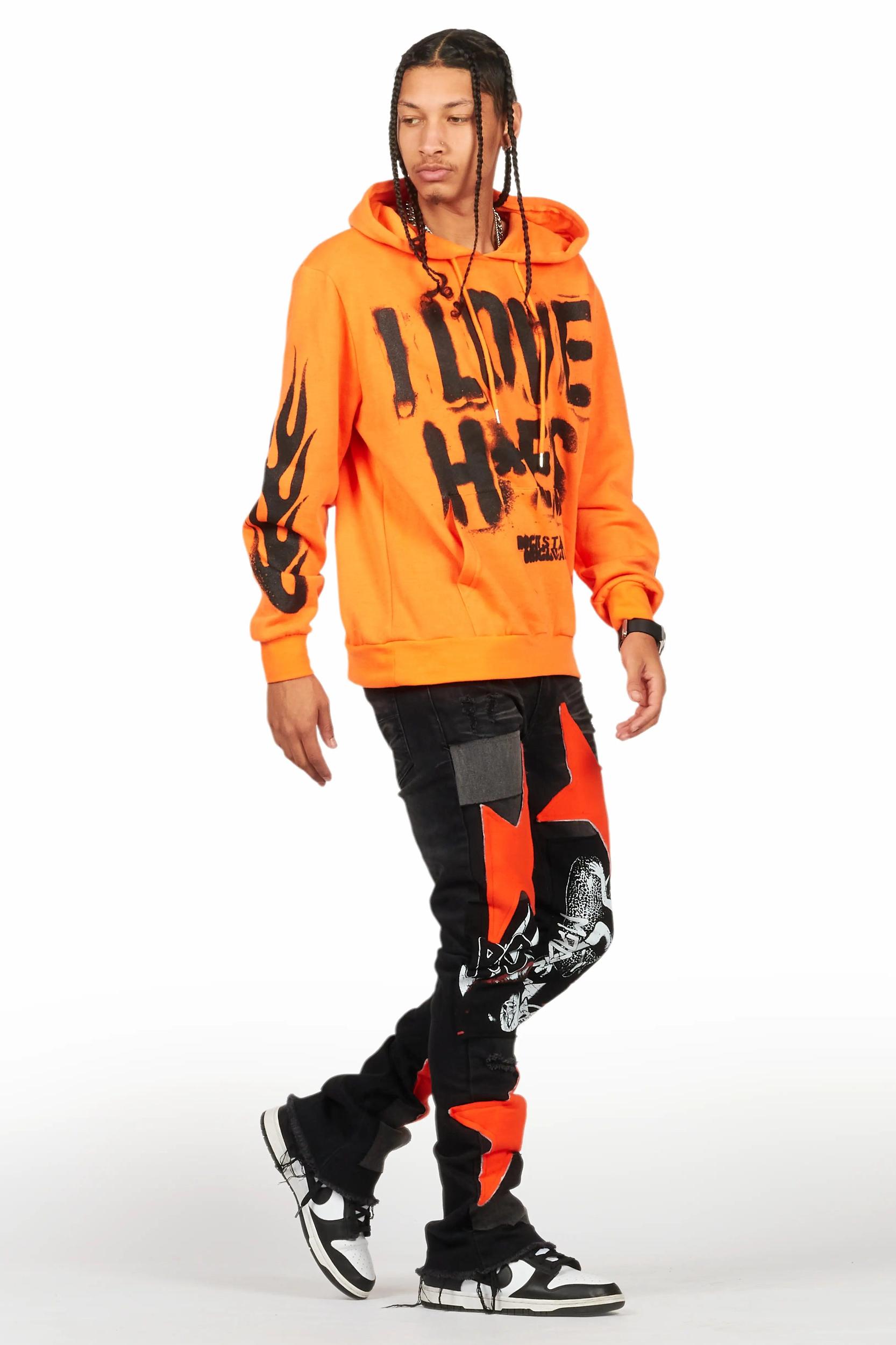 Vadim Black Patchwork Stacked Flare Jean Male Product Image