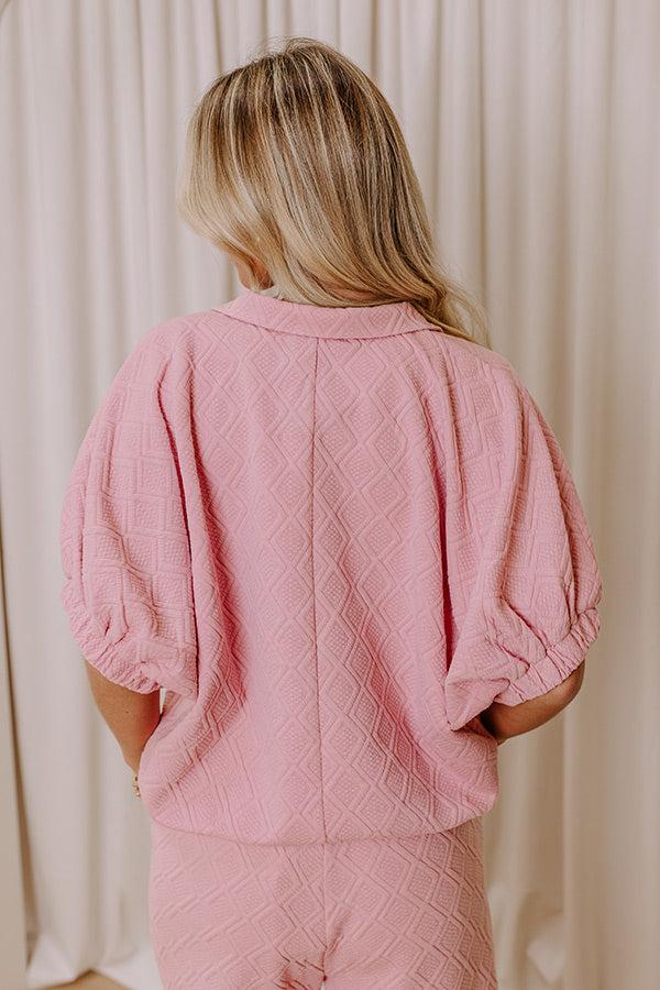 First Class Flight Knit Top in Pink Product Image