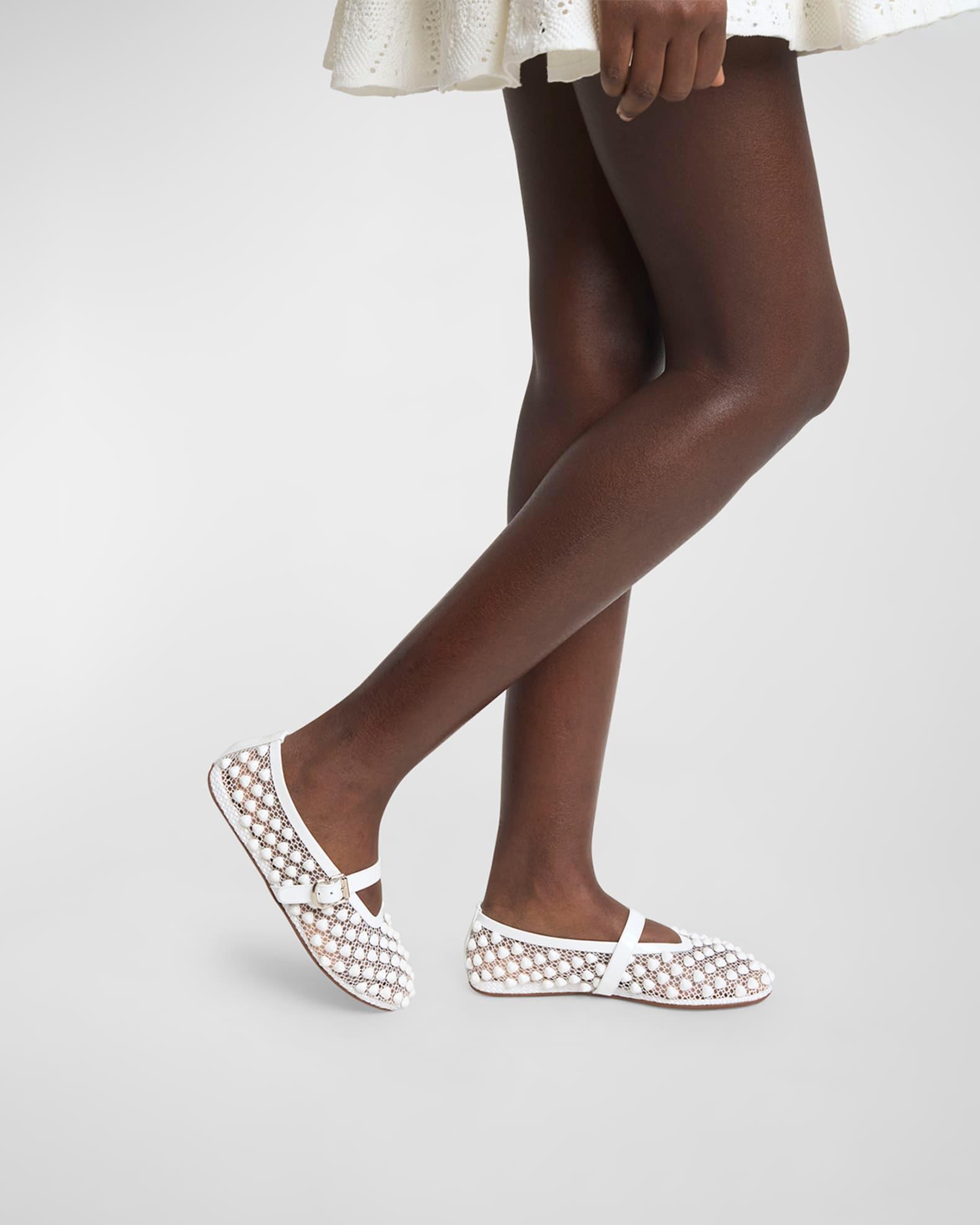 Beaded Net Mary Jane Ballerina Flats Product Image