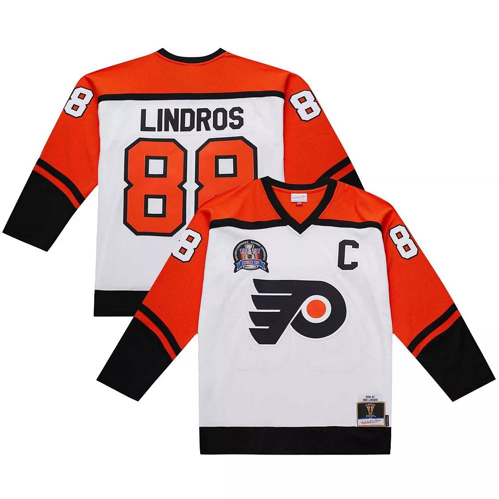 Men's Eric Lindros White Philadelphia Flyers 1996-97 Power Play Jersey, Size: 4XL, Fly White Product Image
