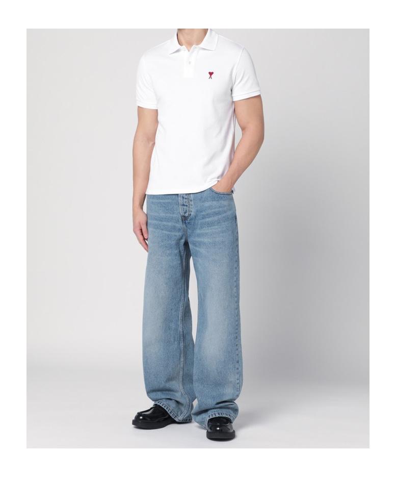 White Cotton Ami de Coeur Polo Product Image