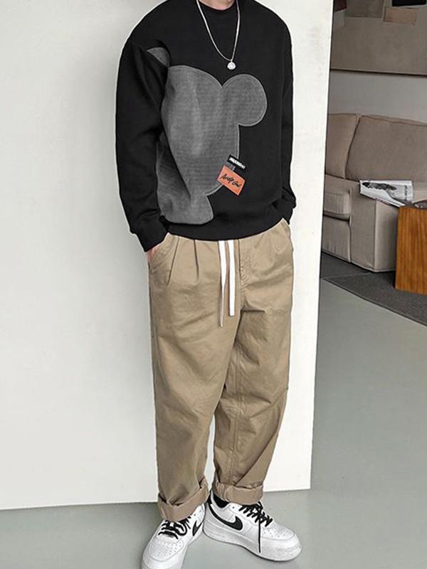 Men's Cartoon Styling Patchwork Sweatshirt Product Image