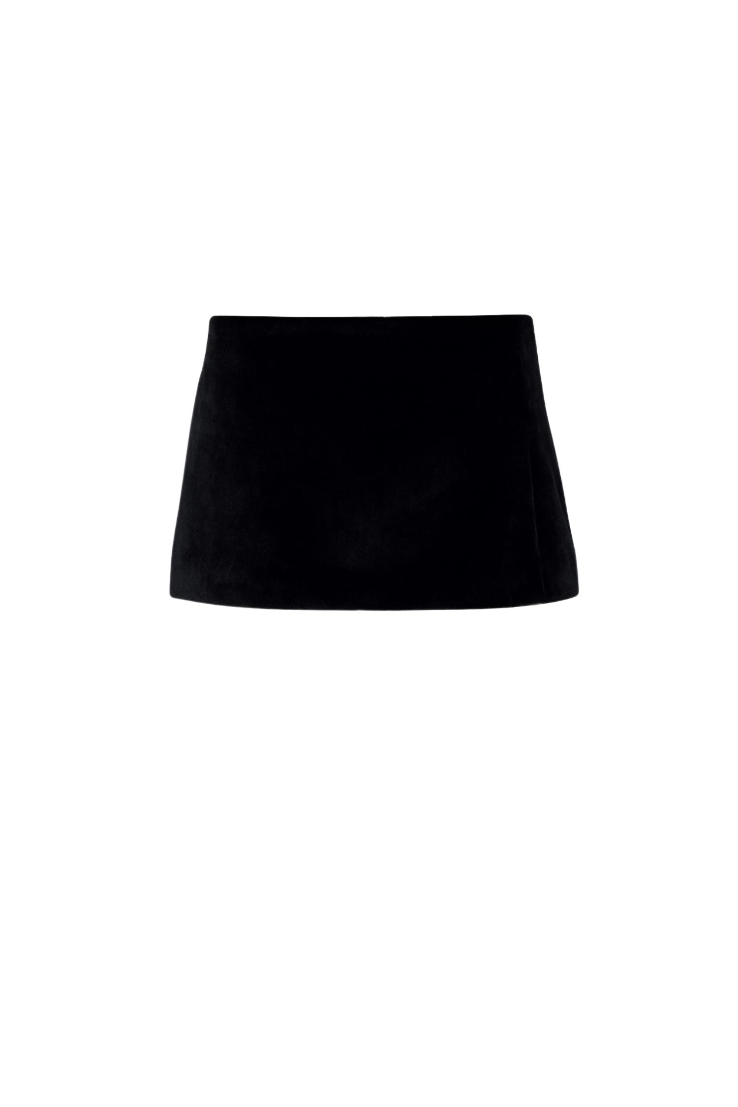 MICRO MINI SKIRT - BLACK VELVET Product Image