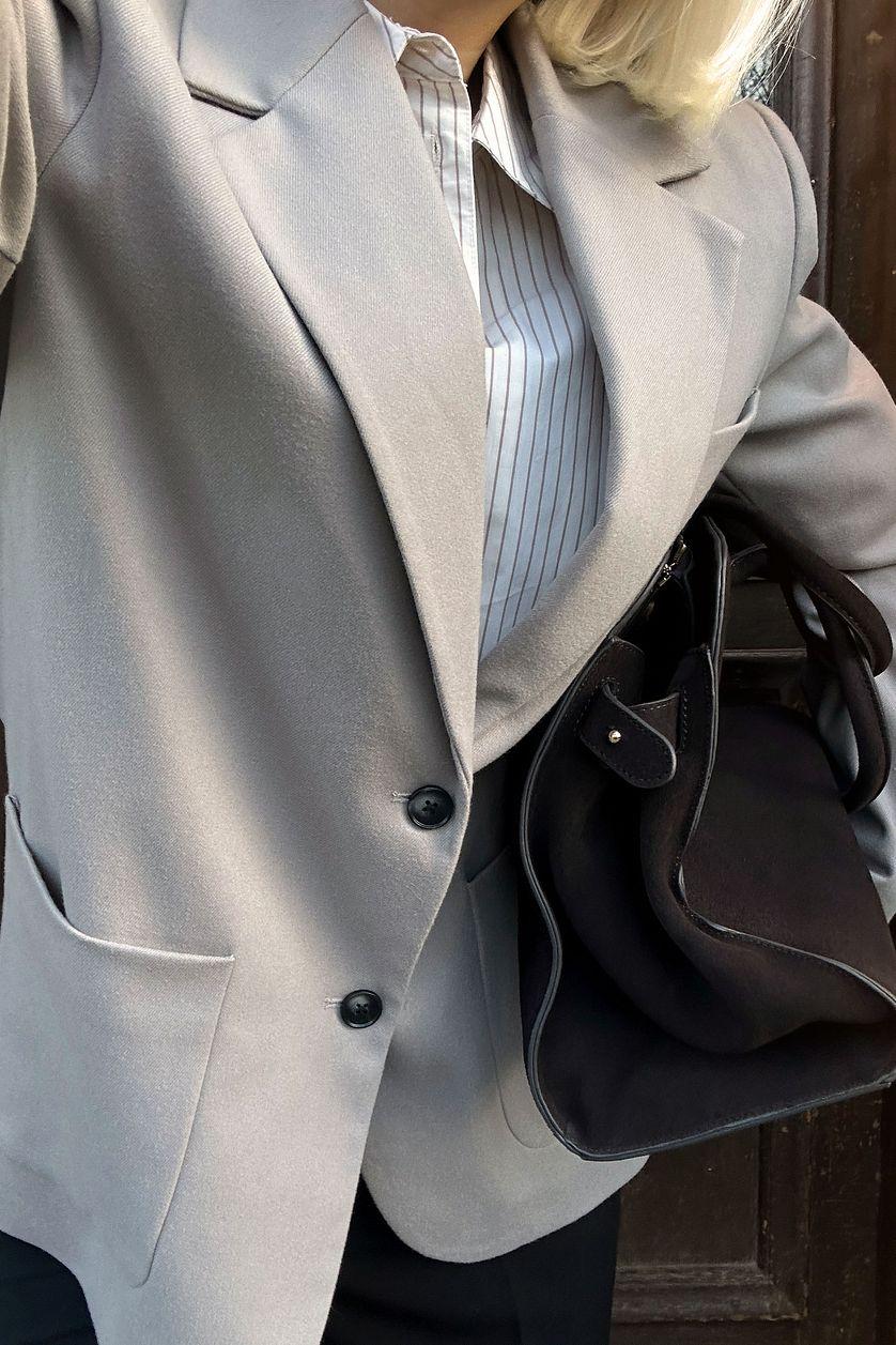 Oversized Blazer with Patch Pockets Product Image