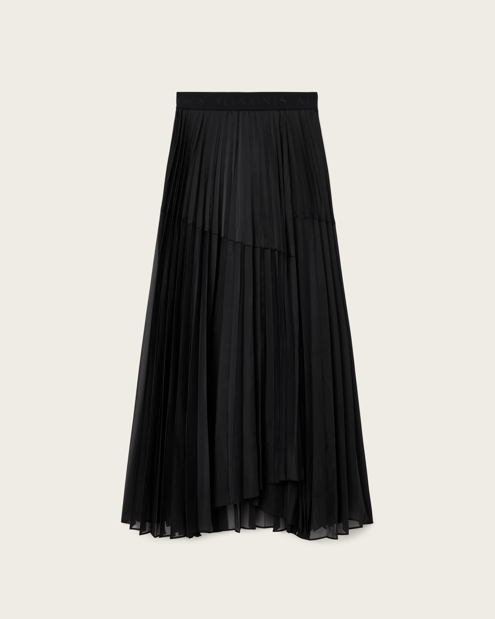 Micaela Pleated Skirt Black | ALLSAINTS US Product Image