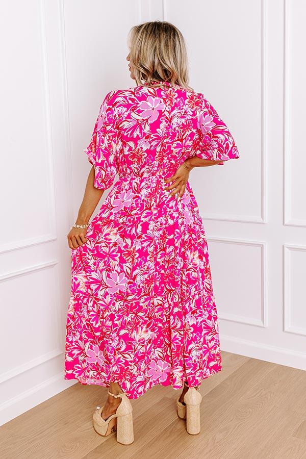 Blossom Breeze Floral Maxi In Hot Pink Product Image