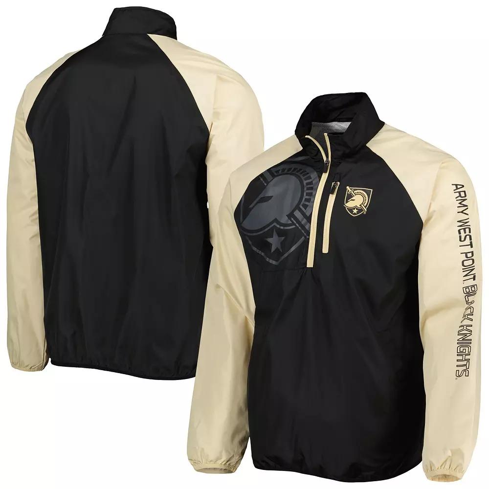 Men's G-III Sports by Carl Banks Black/Gold Army Black Knights Point Guard Raglan Half-Zip Jacket, Size: XL, Nc2 Black Product Image