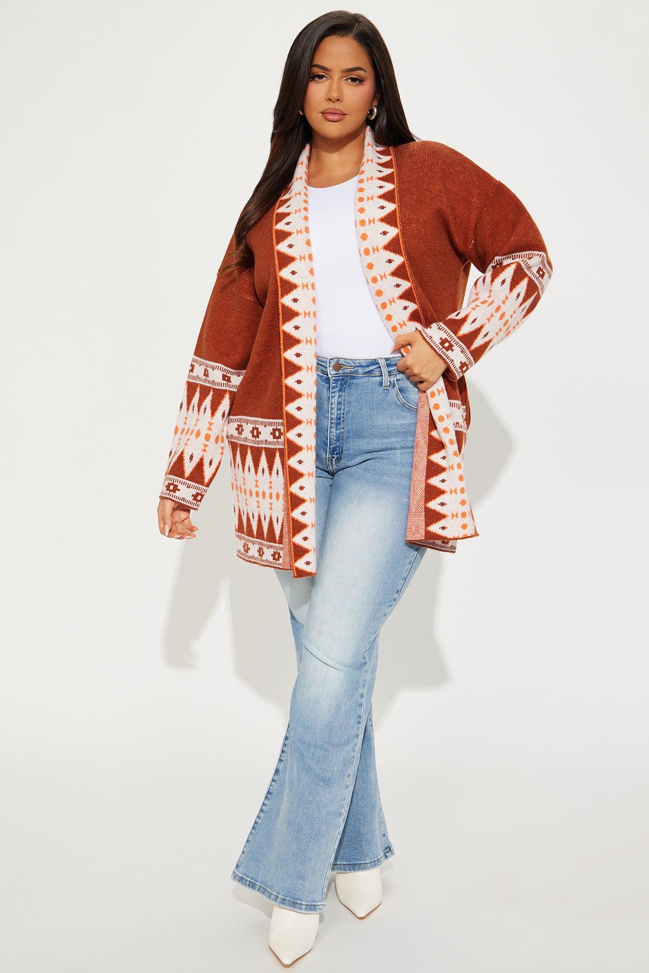 Nashville Bound Cardigan - Brown/combo Product Image